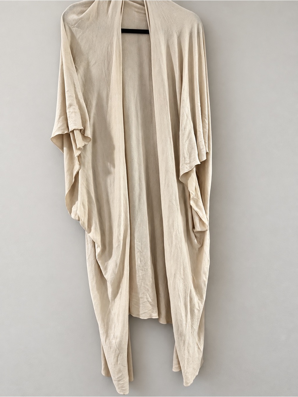 Avenue Beige Open Front Duster Cardigan Wrap One Size